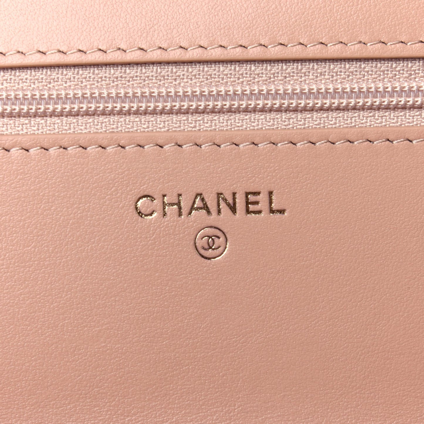 Calfskin Quilted Perfect Fit Wallet On Chain WOC Beige