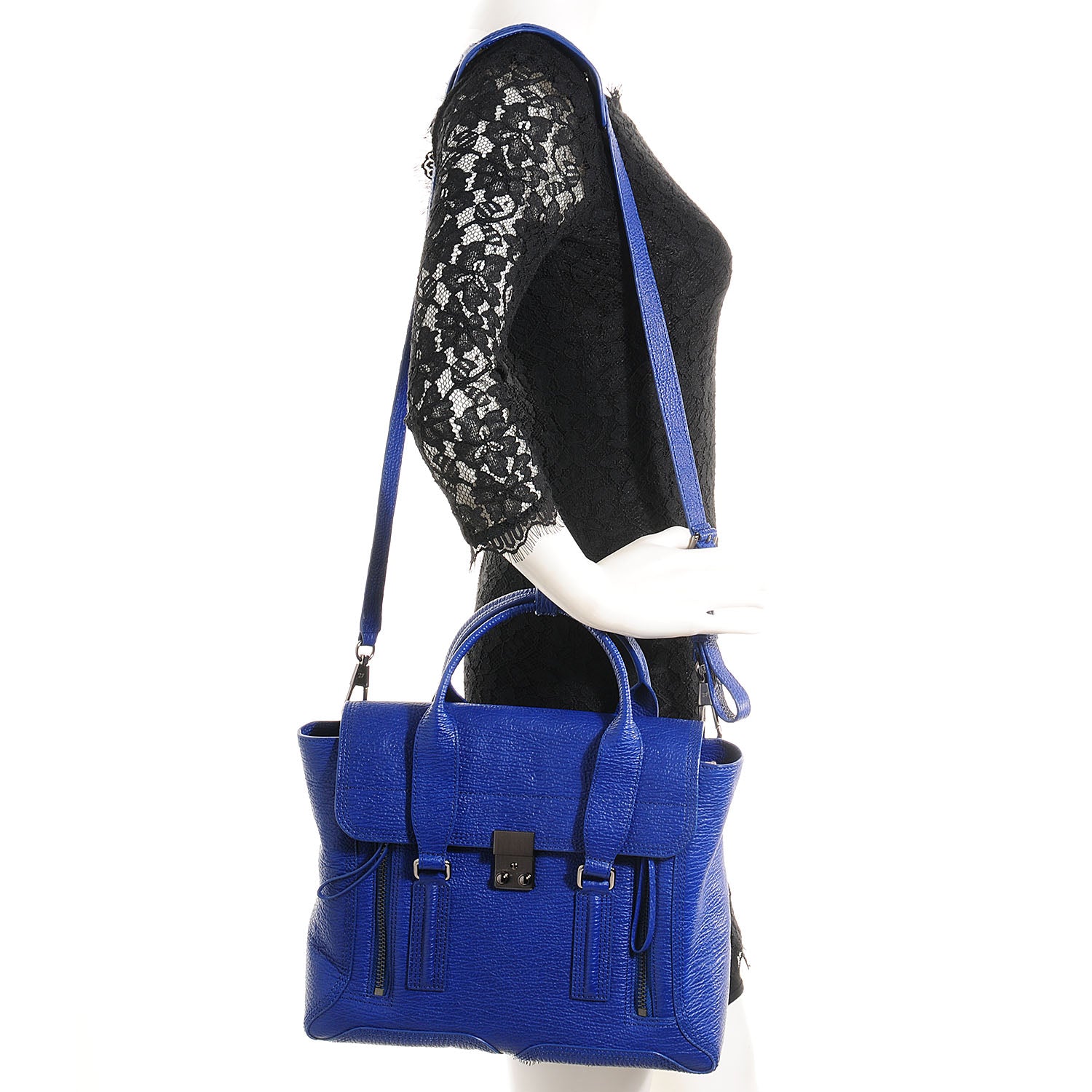 3.1 Phillip Lim 3.1 Medium Pashli Satchel Cobalt Blue 2 of 14