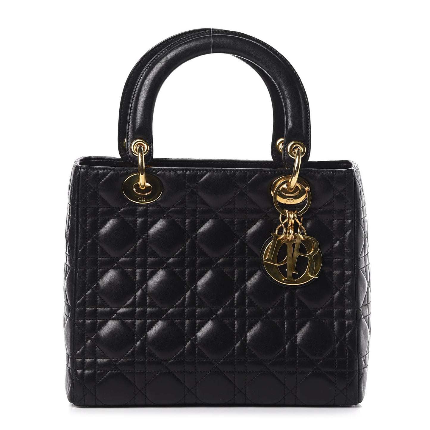 Lambskin Cannage Medium Lady Dior Black