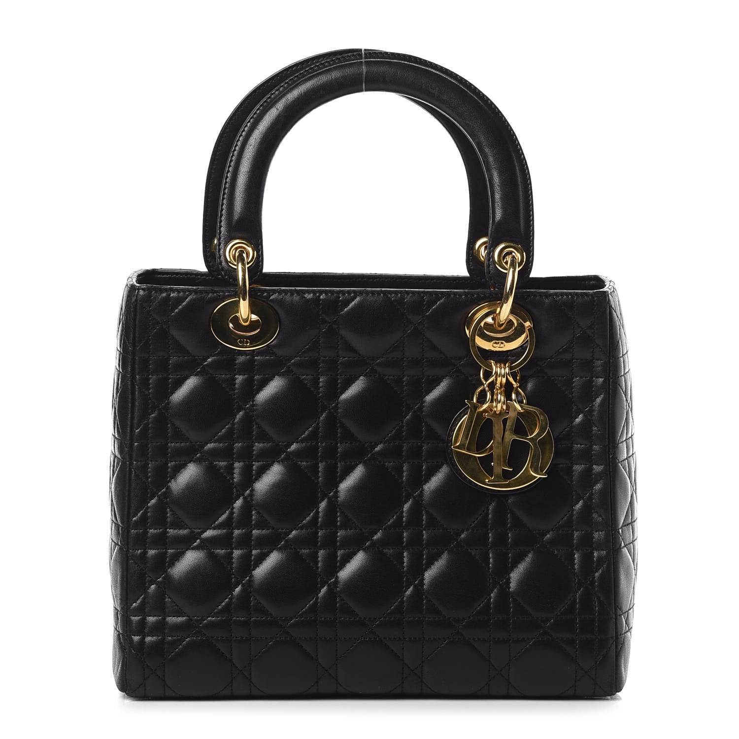 Christian Dior Lambskin Cannage Medium Lady Dior Black 1 of 10