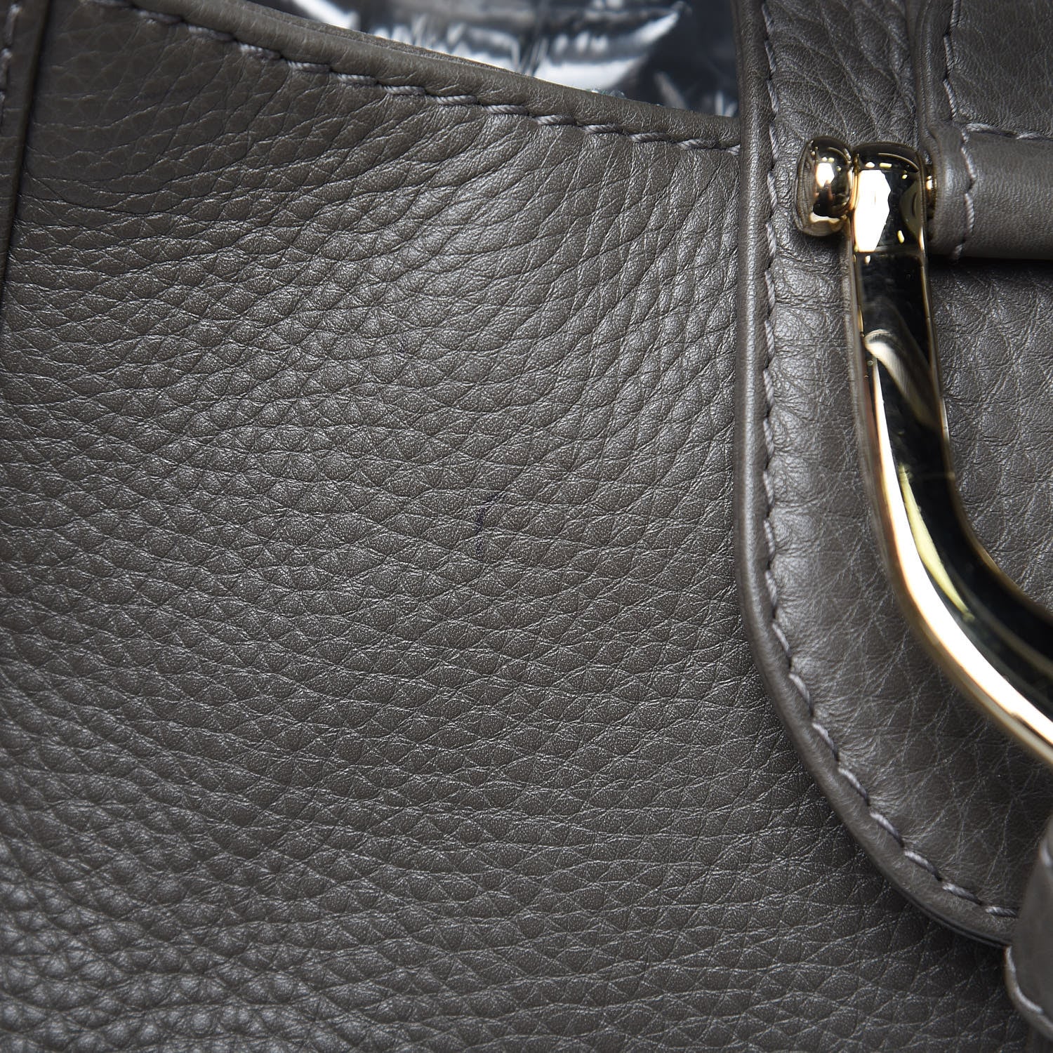 Gucci Pebbled Calfskin Medium Greenwich Shoulder Bag Grey 8 of 11