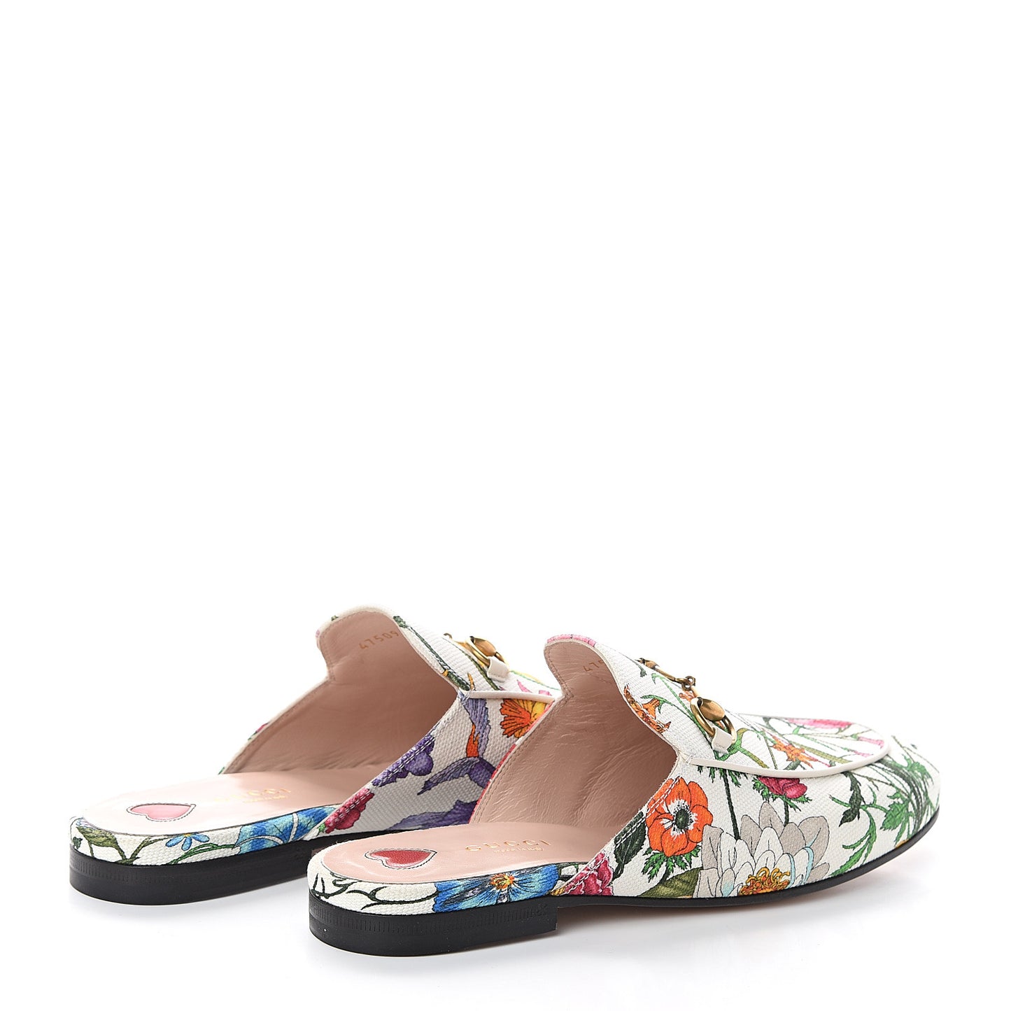Canvas Flora Womens Princetown Slippers 37.5 White Multicolor