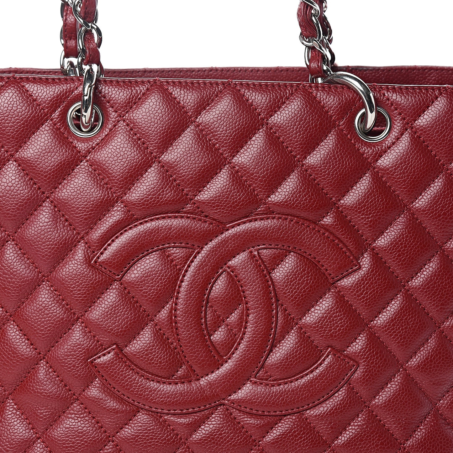 Caviar Quilted Grand Shopping Tote GST Red