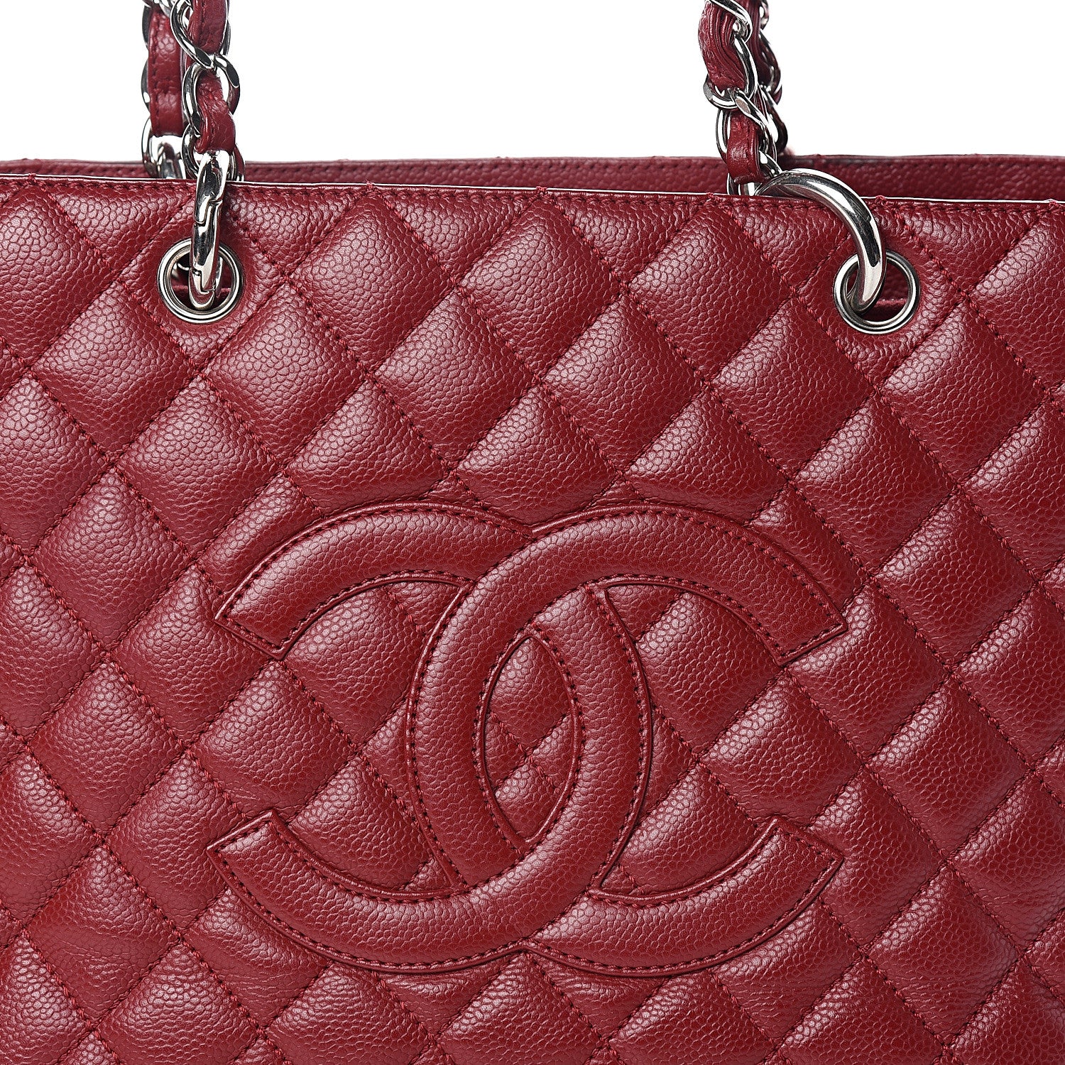Chanel Caviar Quilted Grand Shopping Tote GST Red 14 of 14