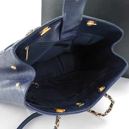Chanel Caviar Quilted Shopping Tote Navy 5 of 7