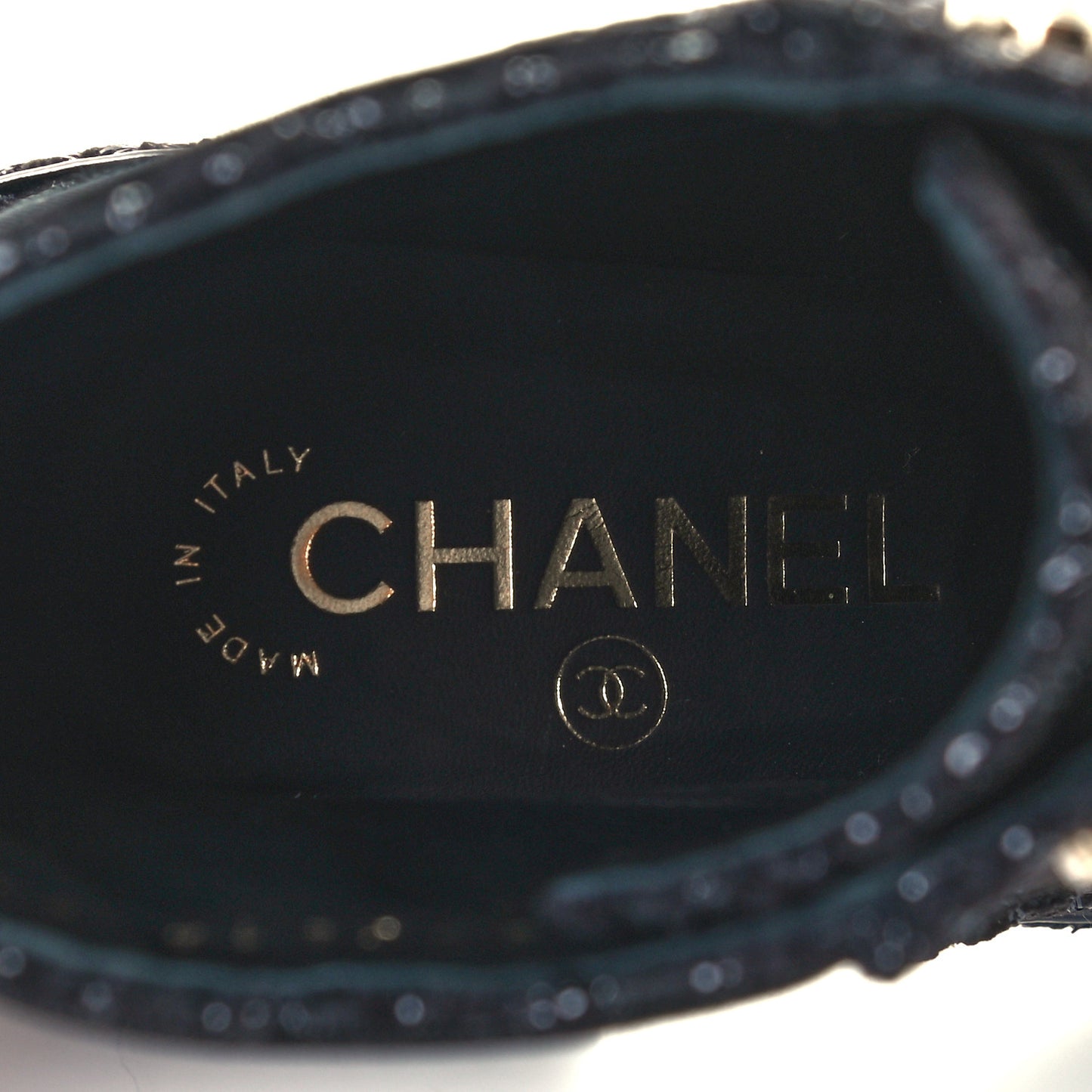 Tweed Grosgrain Fabric Lace Up Combat Boots 37 Black