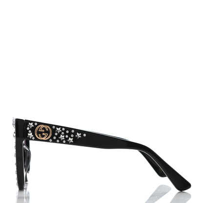 Gucci Acetate Stars Cat Eye Sunglasses GG0116S Black 3 of 7