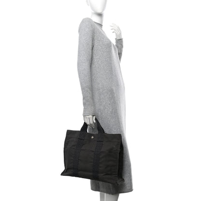 Hermes Canvas Herline MM Tote Grey 3 of 11