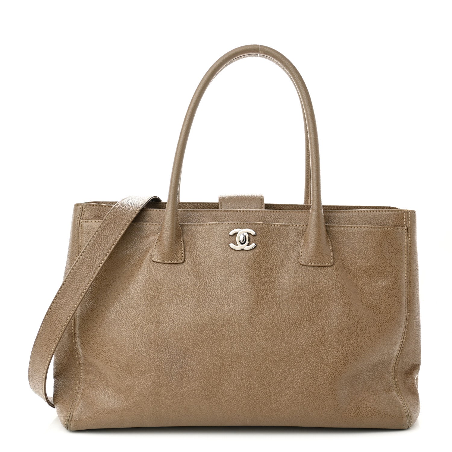 Chanel Calfskin Cerf Executive Shopper Tote Light Brown 1 of 12