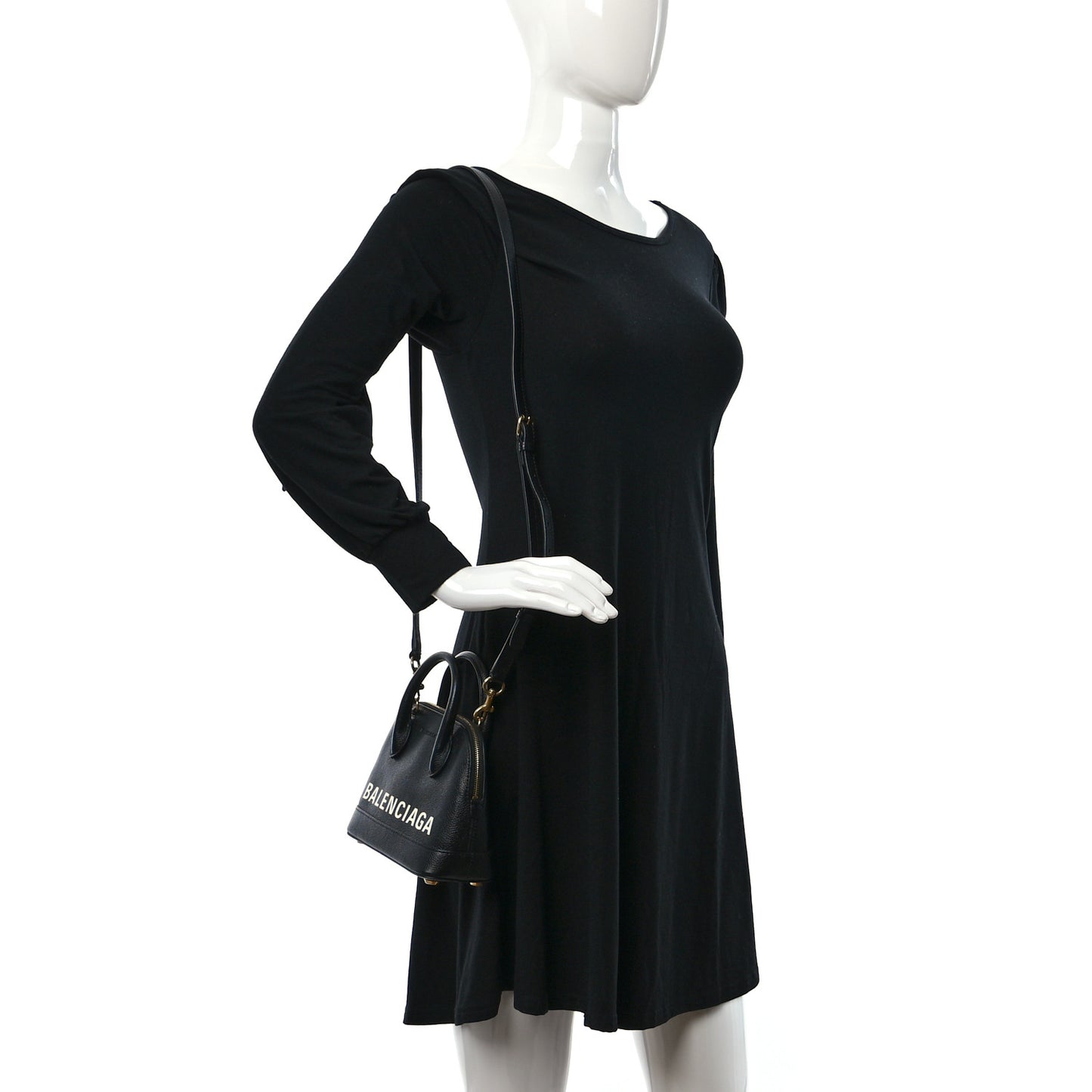 Grained Calfskin XXS Ville Top Handle Bag Black