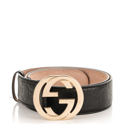Gucci Guccissima Interlocking G Belt 90 36 Black 1 of 5