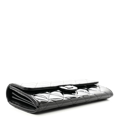 Chanel Patent Quilted Large Gusset Flap Wallet So Black 4 of 9