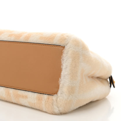 Fendi Shearling Nappa Macro FF 1974 Mini Peekaboo Iconic Satchel White Ice Cuoio Miele Scuro 11 of 11