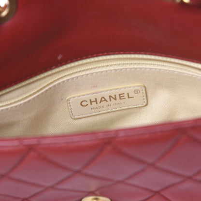 Chanel Lambskin Quilted Medium Contrast Stitch Flap Red 5 of 18