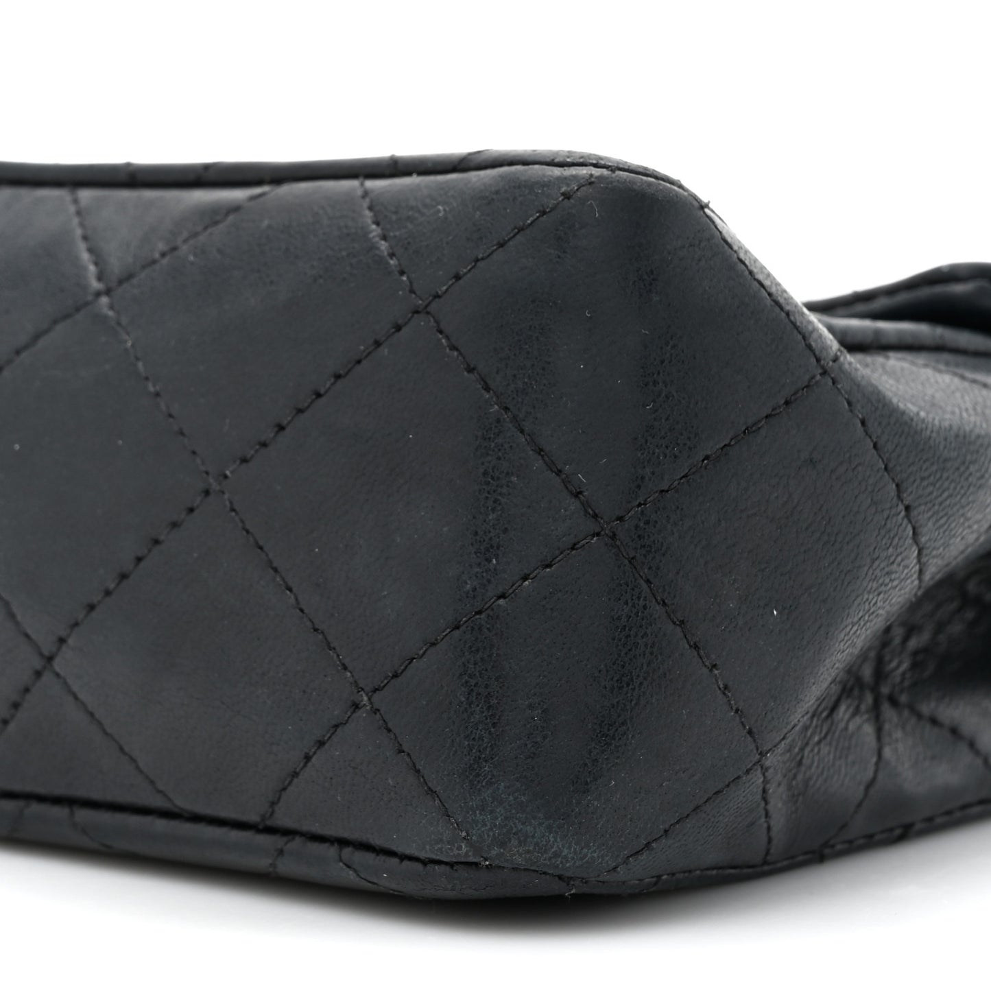 Lambskin Quilted Mini Square Flap Bag Black