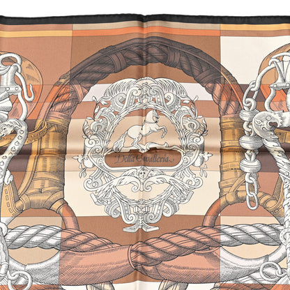 Hermes Silk Double Face Della Cavalleria Fine Scarf 90 Marron Beige Caramel 5 of 5