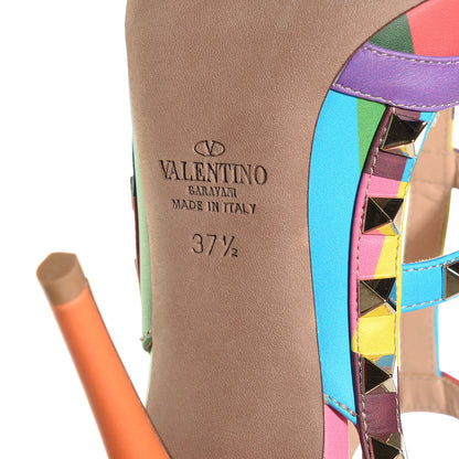 Valentino Garavani Calfskin 1973 Rockstud Ankle Strap 100mm Pumps 37.5 Multicolor 6 of 7