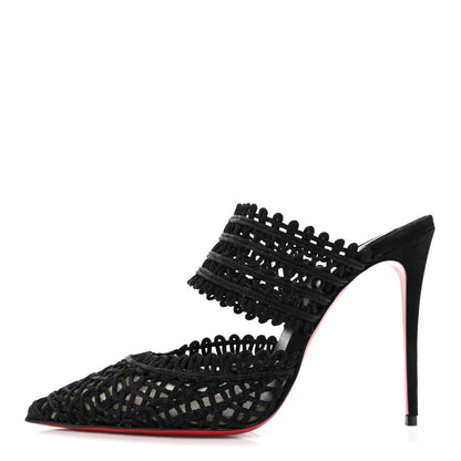 Christian Louboutin Rete Macrame Deia 100 Mule Sandals 38 Black 1 of 9