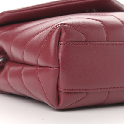 Saint Laurent Calfskin Y Quilted Monogram Toy Loulou Crossbody Bag Rouge 8 of 12