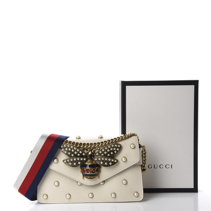 Gucci Nappa Pearl Studded Mini Queen Margaret Broadway Shoulder Bag Mystic White 11 of 11