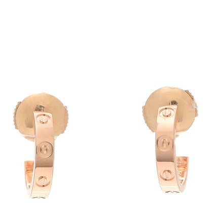 Cartier 18K Pink Gold Small LOVE Hoop Earrings 1 of 6