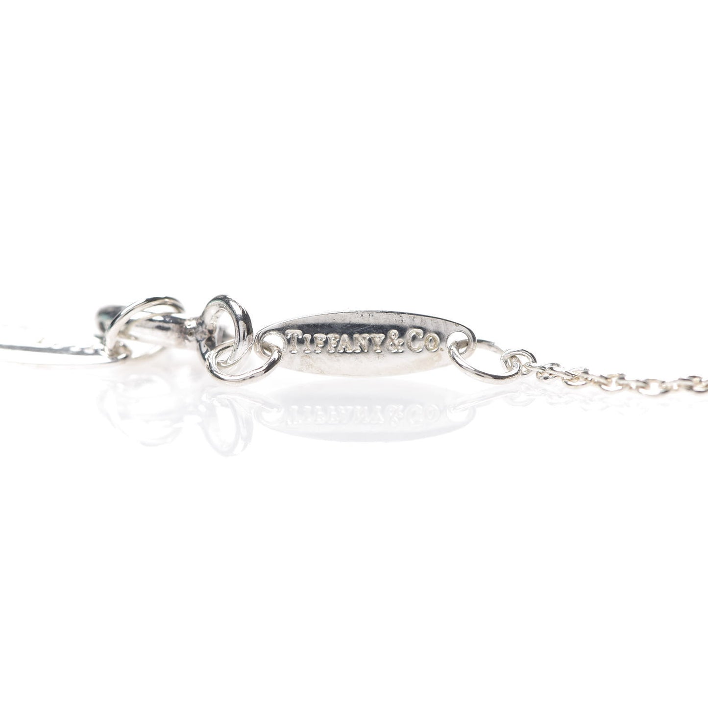 Sterling Silver Diamond 16mm Elsa Peretti Open Heart Pendant Necklace