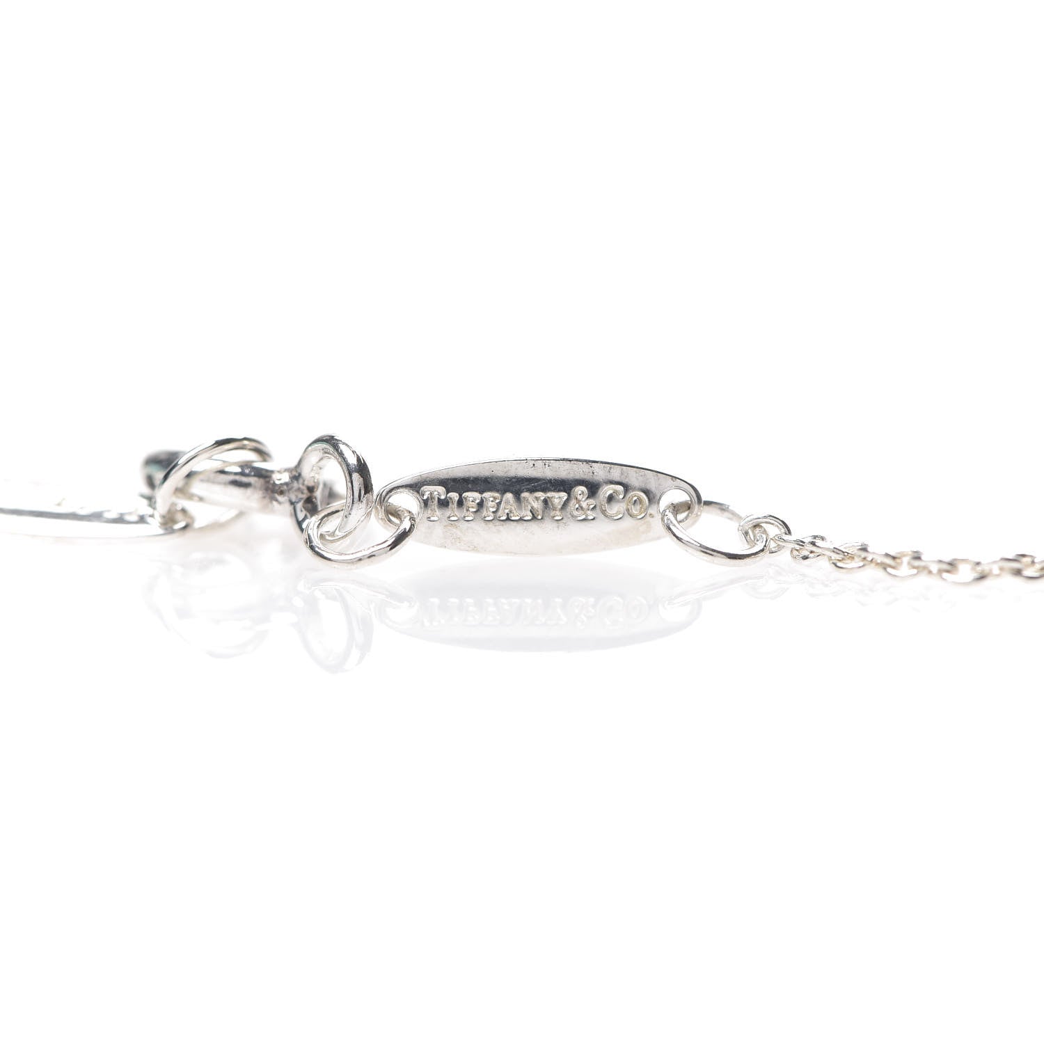 Tiffany Sterling Silver Diamond 16mm Elsa Peretti Open Heart Pendant Necklace 7 of 9