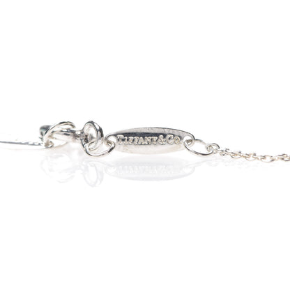 Tiffany Sterling Silver Diamond 16mm Elsa Peretti Open Heart Pendant Necklace 7 of 9