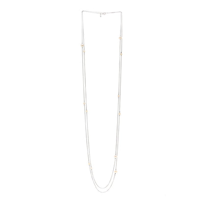 David Yurman Sterling Silver Pearl Station Necklace 72" 3 of 4