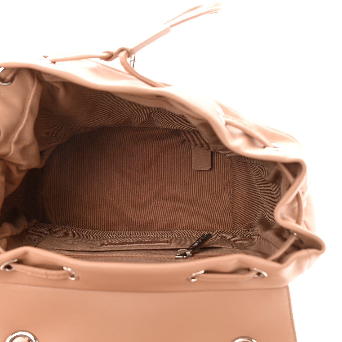 Calfskin Chevron Quilted Small Urban Spirit Backpack Beige