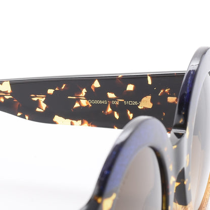 Gucci Acetate Round GG0084S Sunglasses Glitter Blue Multi 7 of 9