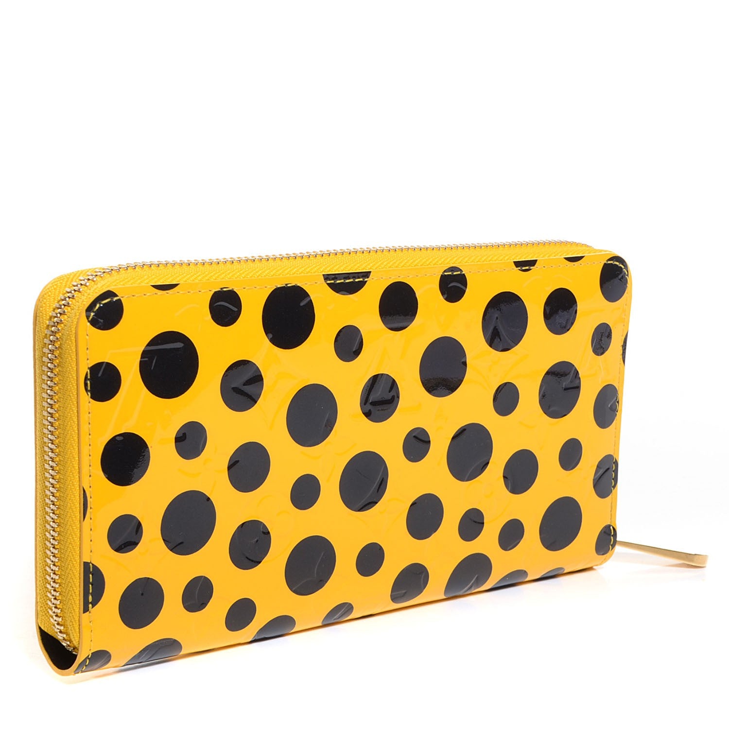 Louis Vuitton Vernis Kusama Infinity Dots Zippy Wallet Yellow 3 of 8