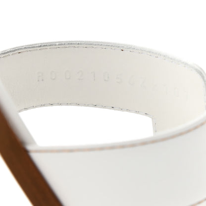 Hermes Box Calfskin Oran Sandals 35.5 White 8 of 10