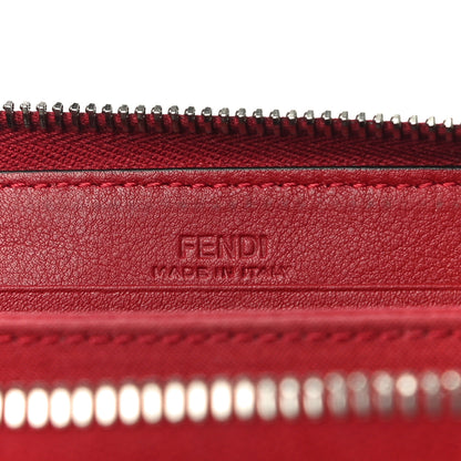 Fendi Vitello Dolce Elaphe Monster Eyes Zip Around Wallet Ribes Naturale 6 of 12