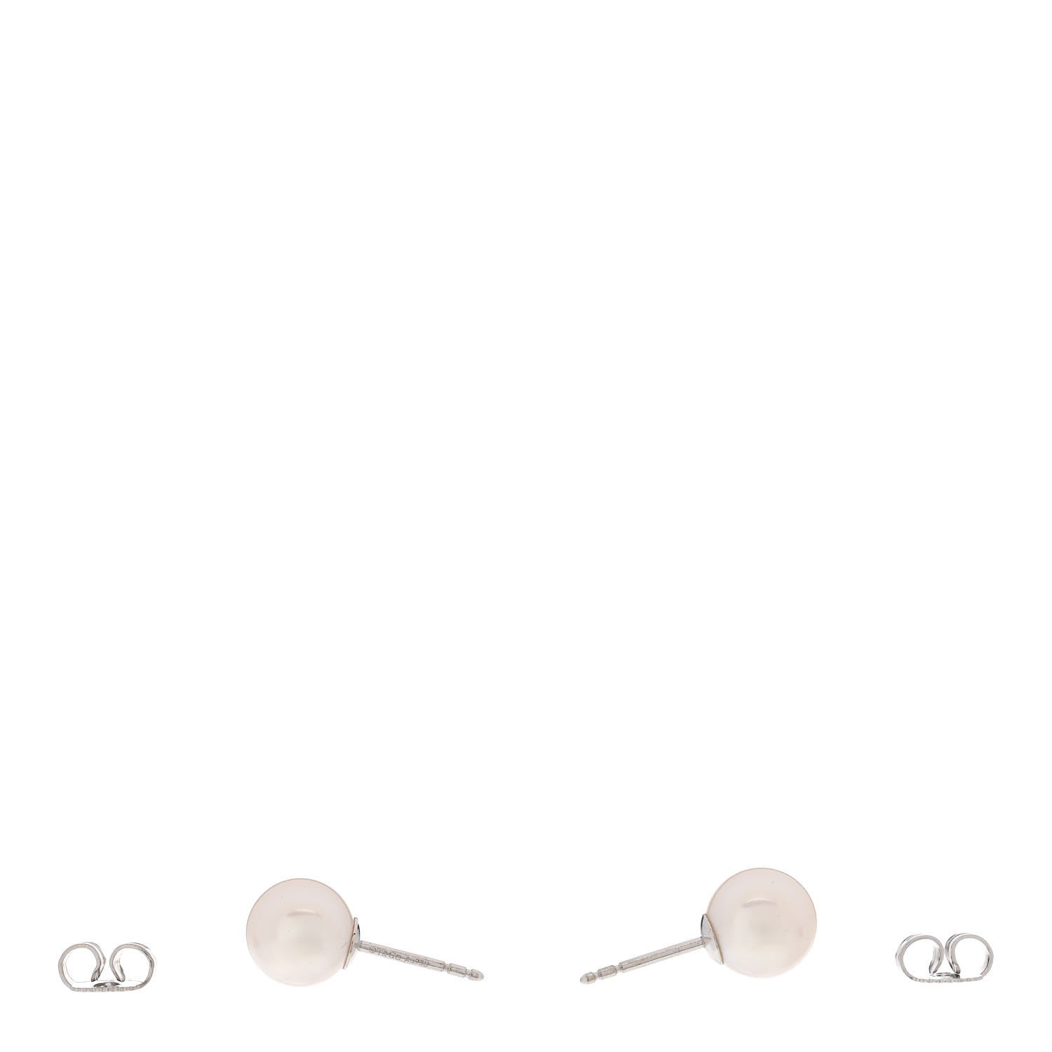 Tiffany 18K White Gold Akoya Pearl 7.5-8mm Earrings 3 of 5