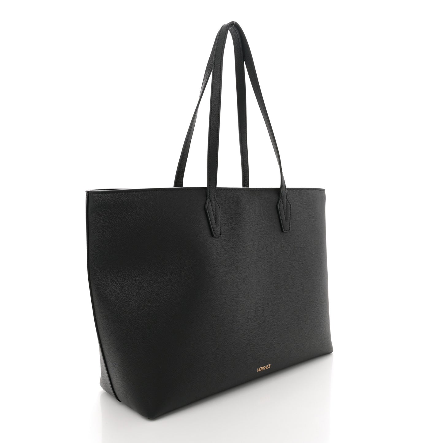 Grained Calfskin La Medusa Tote Bag Black