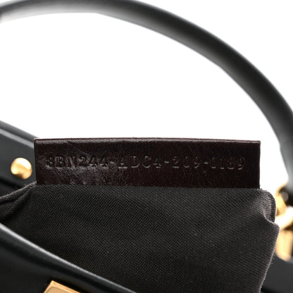 Fendi Shearling Nappa Macro FF 1974 Mini Peekaboo Iconic Satchel Tobacco Black 7 of 10