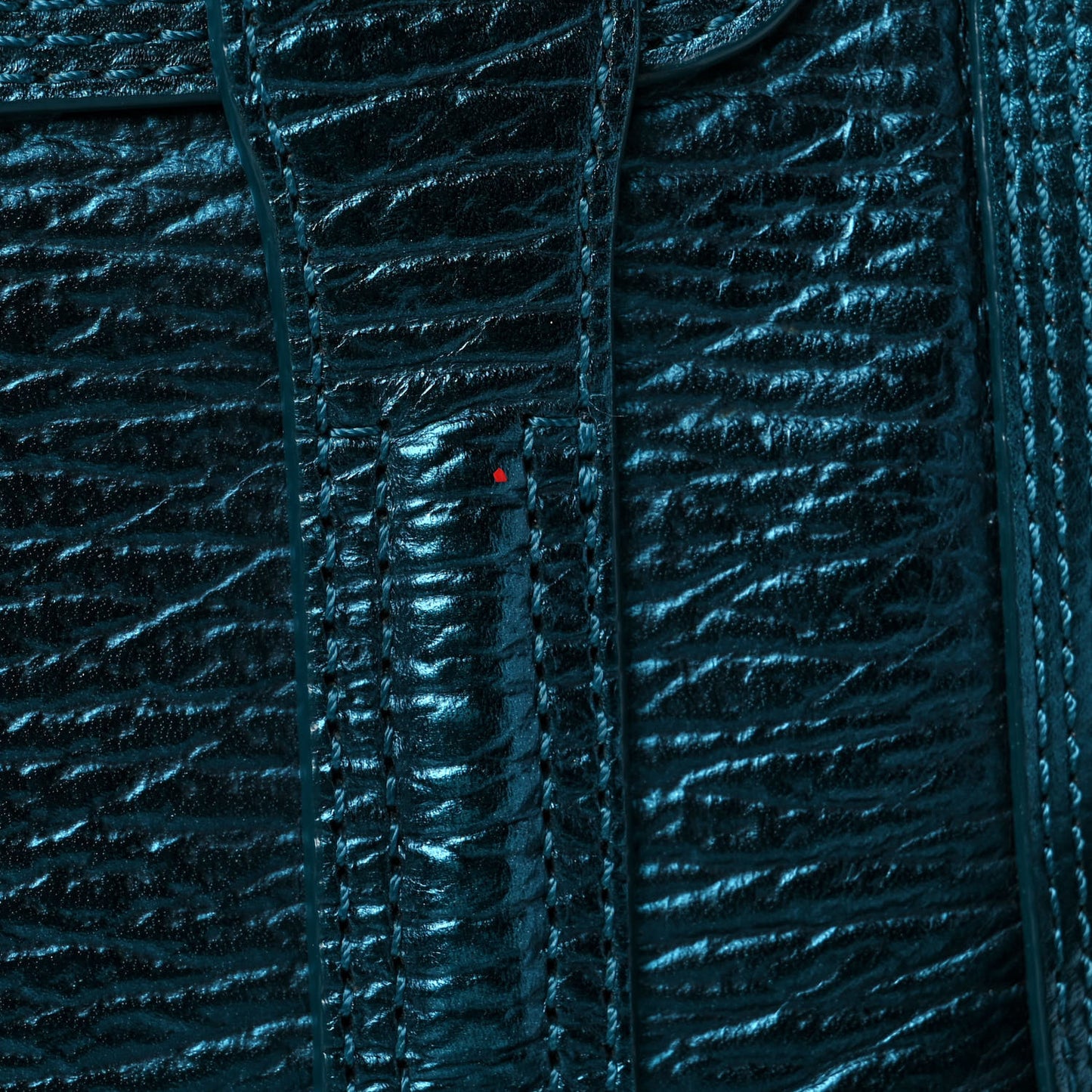 Metallic Textured Calfskin Mini Pashli Satchel Turquoise