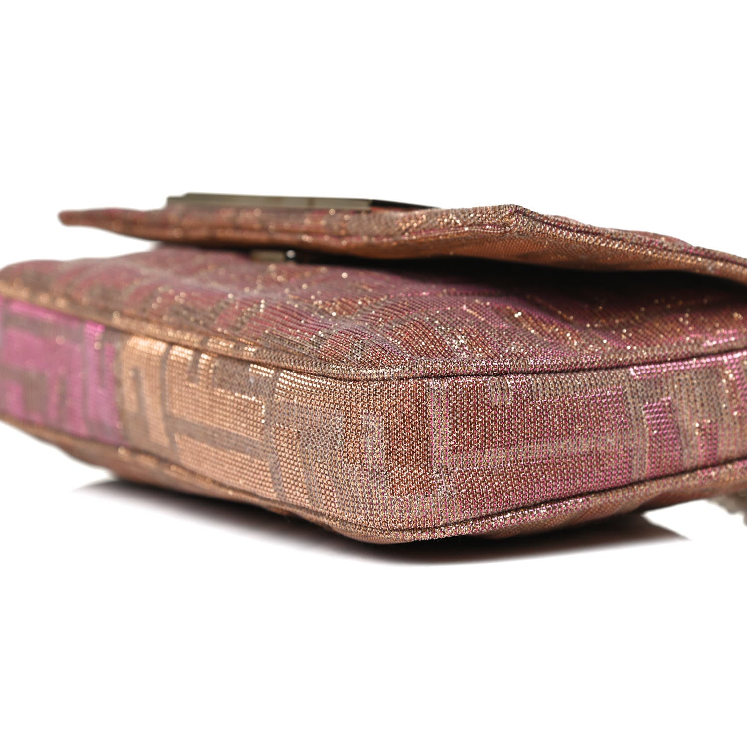 Fendi Metallic Lurex Zucca Mia Pochette Arancio 14 of 17