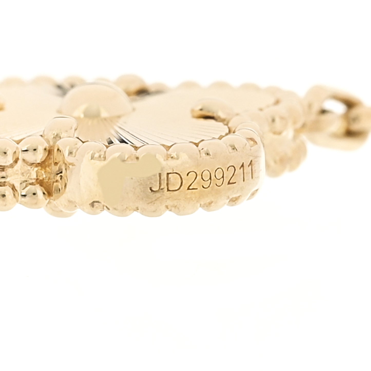 18K Yellow Gold Diamond 5 Motifs Guilloche Vintage Alhambra Bracelet
