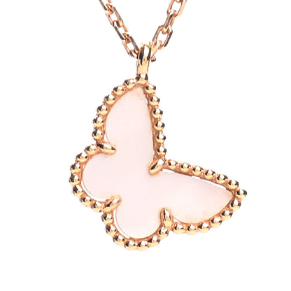 Van Cleef & Arpels 18K Yellow Gold Mother of Pearl Sweet Alhambra Butterfly Pendant Necklace 4 of 7