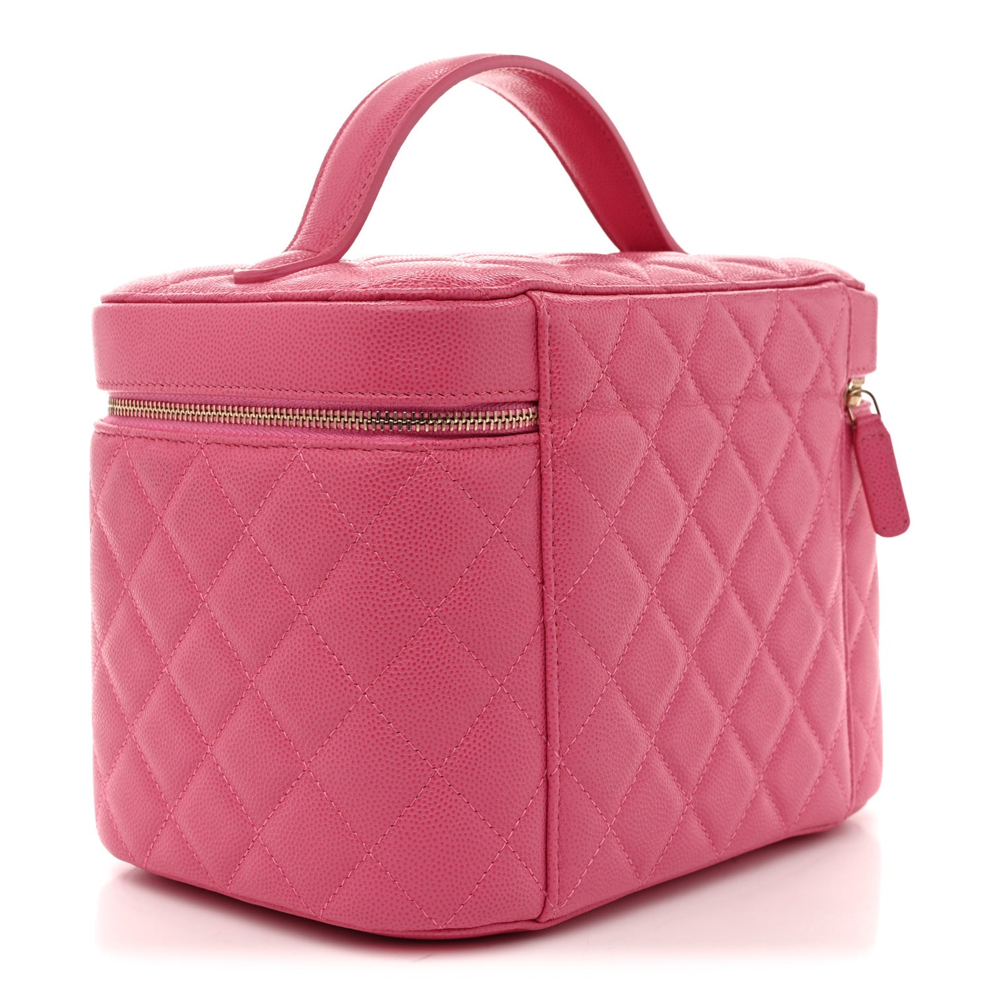 Caviar Quilted Large Vanity Pouch Pink