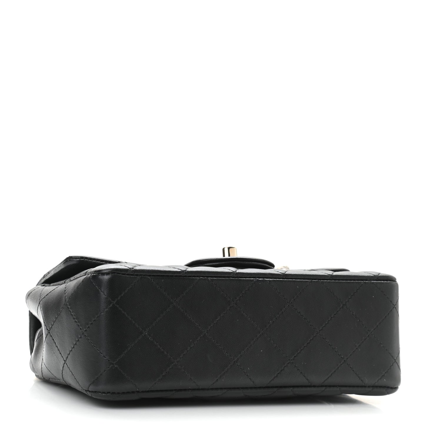 Lambskin Quilted Mini Coco Charms Rectangular Flap Black