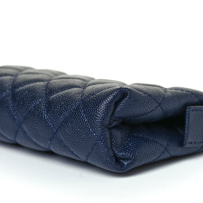 Chanel Caviar Quilted Small Pouch Navy 10 of 10