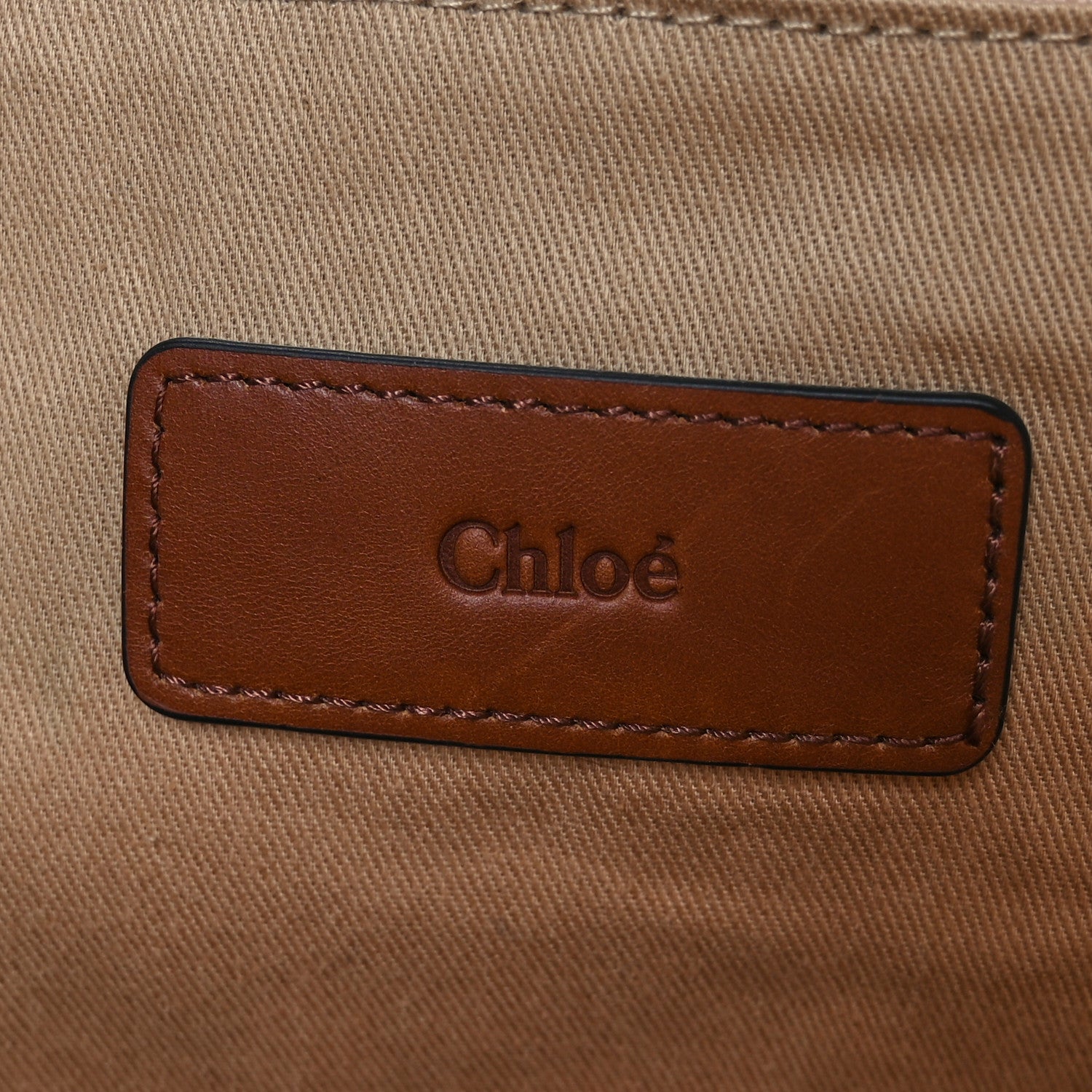 Chloe Cotton Calfskin Diaper Bag White Brown 8 of 15