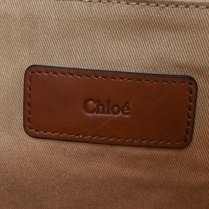 Chloe Cotton Calfskin Diaper Bag White Brown 8 of 15