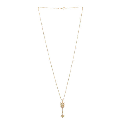 Jennifer Meyer 18K Yellow Gold Diamond Arrow Pendant Necklace 3 of 4