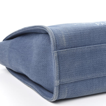 Chanel Canvas Small Deauville Tote Denim Blue 5 of 9