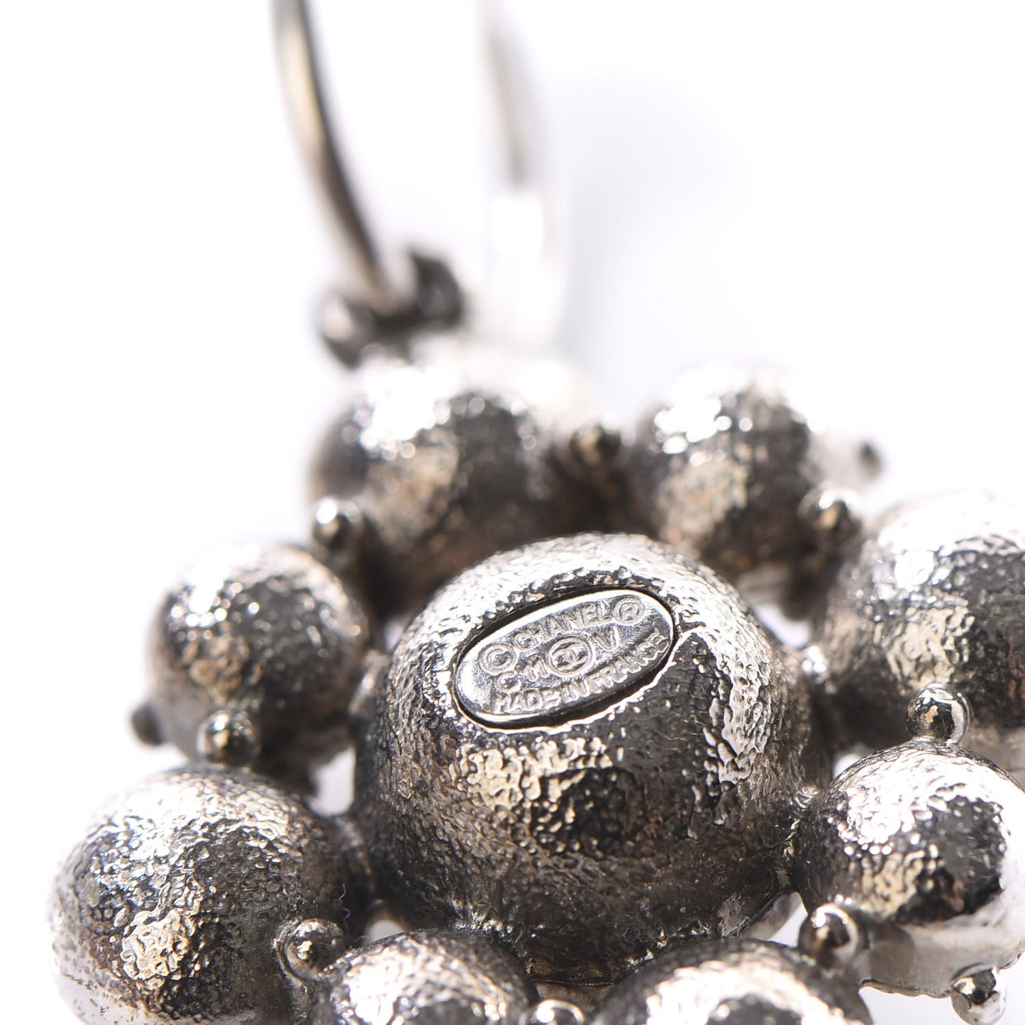 Crystal CC Dangle Earrings Silver