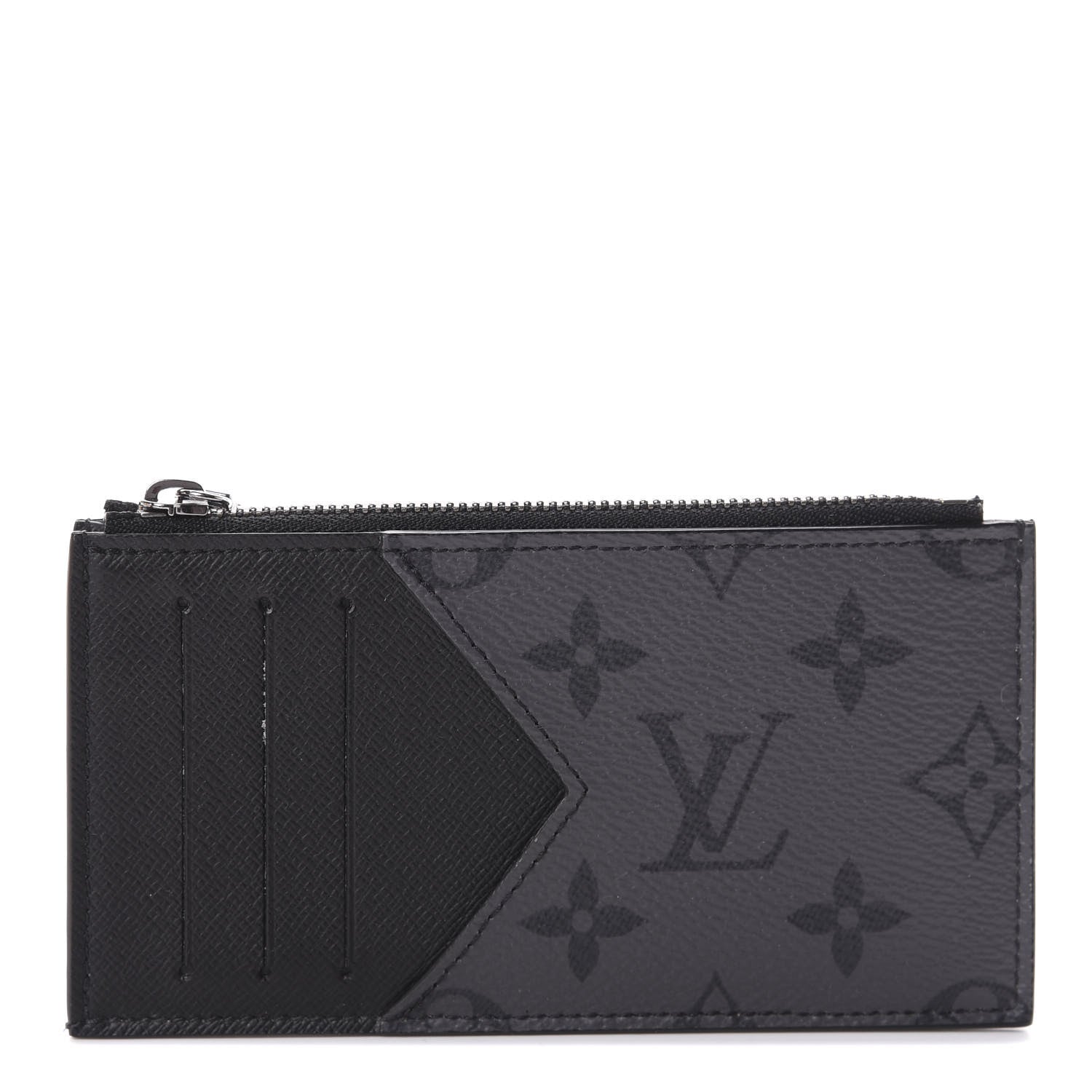 Louis Vuitton Reverse Monogram Eclipse Taiga Coin Card Holder 1 of 6